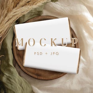 Chocolate Bar Wrapper Mockup, Blank Chocolate PSD, Wedding Chocolate Bar Label Mockup, Candy Bar Wrapper Mockup, Party Favor Wrapper Mockup