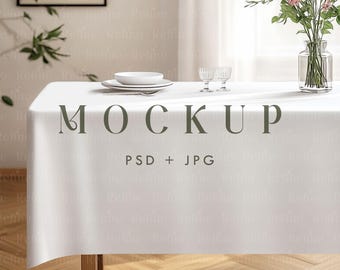 Mockup di tovaglia, mockup di tessuto tessile PSD, mockup di tovaglia, mockup di tovaglia da cucina PSD, mockup di modello di tessuto per tovaglia