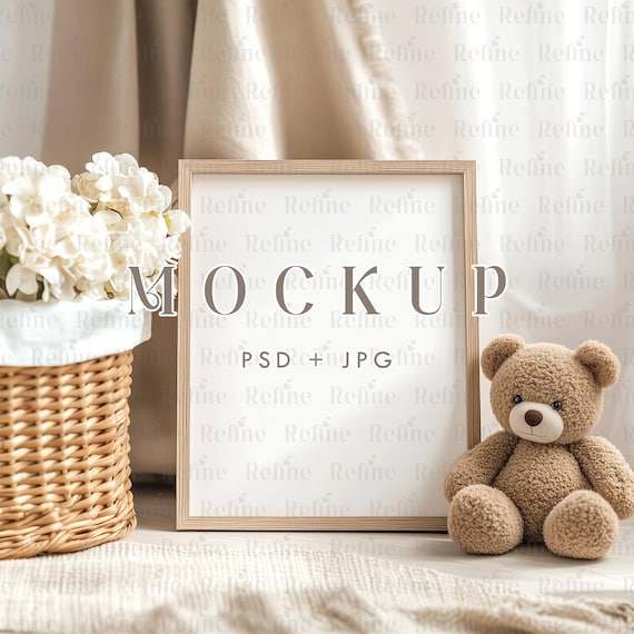 8x10 Table Sign Mockup, Baby Framed Mockup, Birthday Floral Frame Mockup, Wedding Table Frame Mockup, Sign Mockup PSD, Wooden Frame Mock up