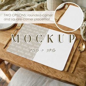 Maqueta de mantel individual de 18 x 12, maqueta de mantel estilo bohemio, plantilla PSD de mantel individual, maqueta de mantel individual de cocina, maqueta de mantel individual con diseño de mantel individual