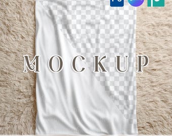 Soft Fleece Nursery Blanket Canva Mockup, Velveteen Plush Blanket Mock up, Sherpa Blanket Mockup, Baby Blanket Mockup, Folded Blanket Mockup