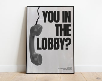 You In The Lobby Luke Dean | Music Print | Techno Print | House Music | Bold | Lyrics | Quote | Trendy Print | A3 A4 A5 | DJ