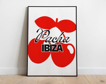 Pacha Inspired Ibiza Print | Music Print | Techno Print | House Music | Bold | Lyrics | Quote | Trendy Print | A3 A4 A5 | DJ