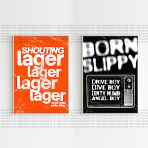 Born Slippy Bundle | Music Print | Techno Print | House Music | Bold | Lyrics | Quote | Trendy Print | A3 A4 A5 | DJ | Yosemite | Raw Cuts