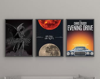 Stussy Bundle | Music Print | Techno Print | House Music | Bold | Lyrics | Quote | Trendy Print | A3 A4 A5 | DJ |