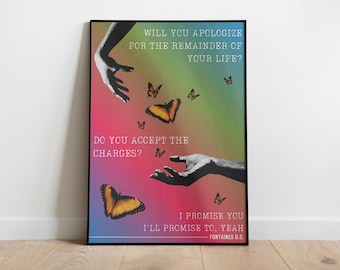 Bug Lyric Inspired Fontaines DC Inspired Poster | Music Print | Indie Print | Bold | Lyrics | Quote | Trendy Print | A3 A4 A5