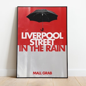 Mall Grab Liverpool Street In The Rain Music Print Techno Print House Music Bold Lyrics Quote Trendy Print A3 A4 A5 DJ image 2