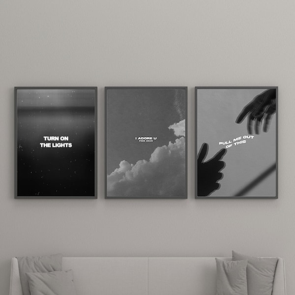 Fred Wieder Bundle Schwarz & Weiß | Musik Druck | Techno Print | House Musik | Fett | Songtext | Zitat | Trendy Print | A3 A4 A5 | DJ