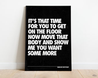 Marlon Hoffstadt It's That Time Poster | Music Print | Techno Print | House Music | Bold | Lyrics | Quote | Trendy Print | A3 A4 A5 | DJ