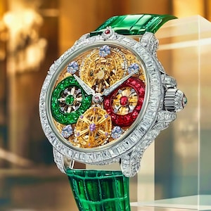 Dazzle Time: Celestial Mechanica - Bejeweled encrusted fashion designer watch concept art