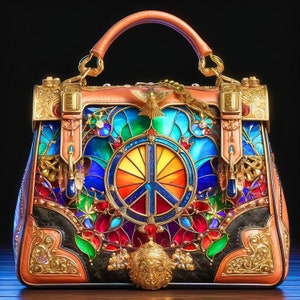 Colección de 3 bolsos de diseñador con el símbolo de la PAZ: Emisarios de la Paz