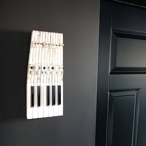 Bohemian Rhapsody: Rustic Piano Key Jewelry Rack / Key Holder With ...