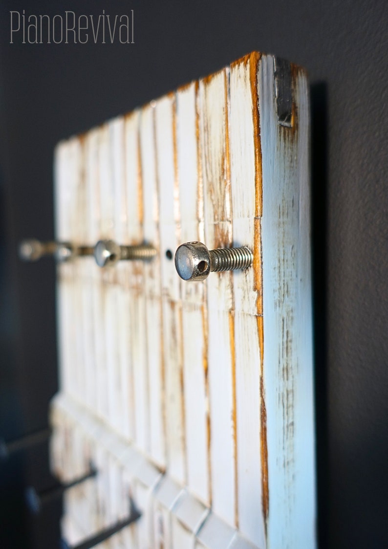 Bohemian Rhapsody: Rustic Piano Key Jewelry Rack / Key Holder With ...
