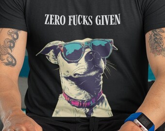 Camiseta Cheeky Zero F**ks Given con gráfico de perro: camiseta gráfica divertida