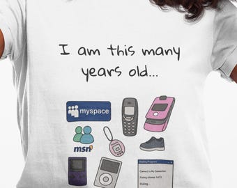 Funny Y2K Nostalgia T-Shirt, Retro 00s Icons, Millennial Gift