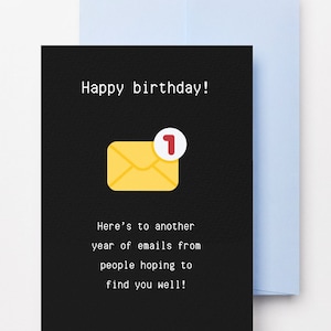 Carte d'anniversaire hilarante sur le thème des e-mails - Blague amusante pour une fête mémorable
