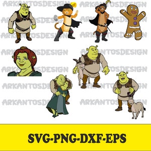 Shrek SVG, Donkey from Shrek SVG, Shrek and Fiona svg png