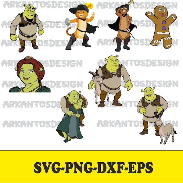 Shrek Svg File, Svg Bundle, Vector, Cricut, Silhouette, Cut Files, Digital Download, Instant Download, Eps, Dxf, Png