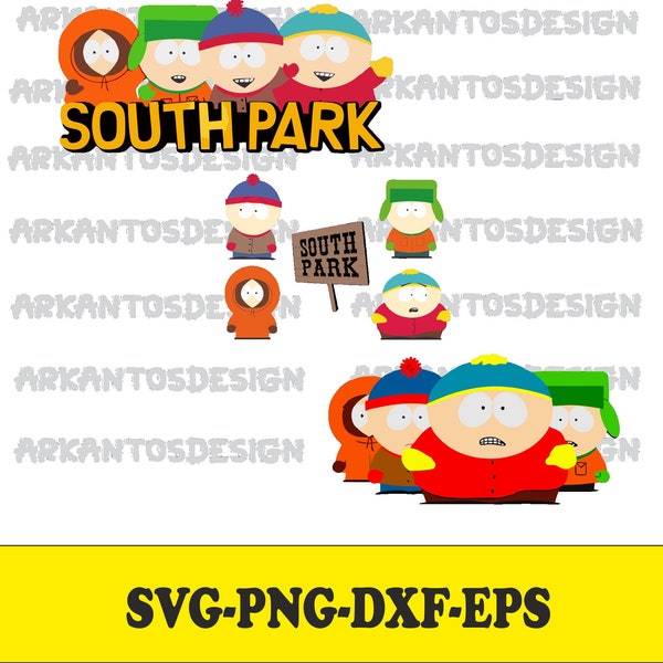 South Park Cliparts - svg,png,eps,dxf - Cricut Cutting File - Vector File - Printable Silhouette - İnstant Download