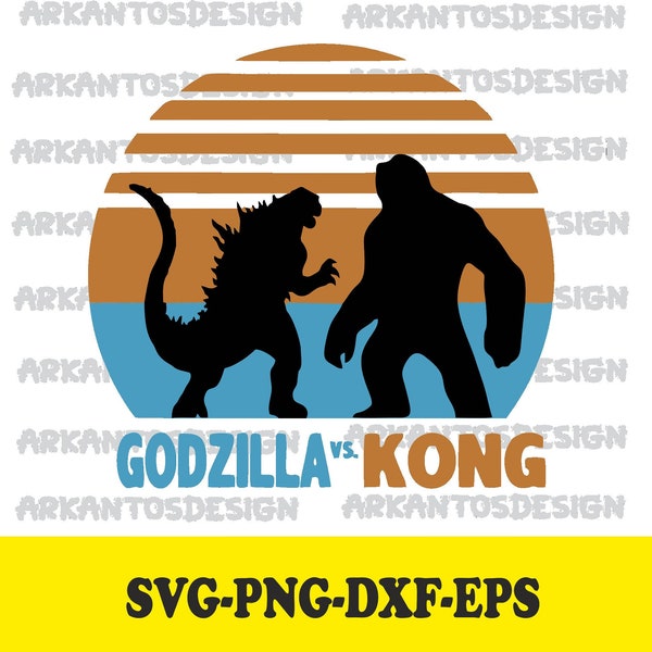 Godzilla vs. Kong Svg / Digital File / High-Quality / Instant Download / Svg, Png, Dxf, Eps