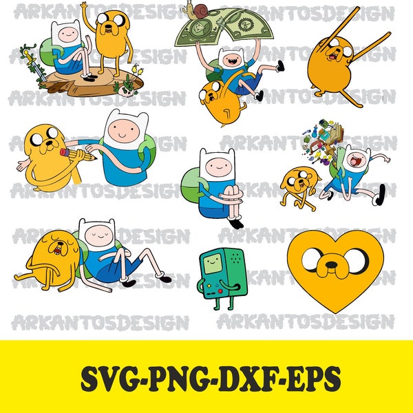 Adventure Time Bundle / Digital Download / Cricut / Instant Download / Cartoon / Svg, Png, Eps, Dxf