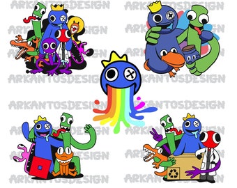 Rainbow Friends Characters PNG Bundle, Roblox Inspired Digital Download  Images for Sublimation and Printing Crafts 