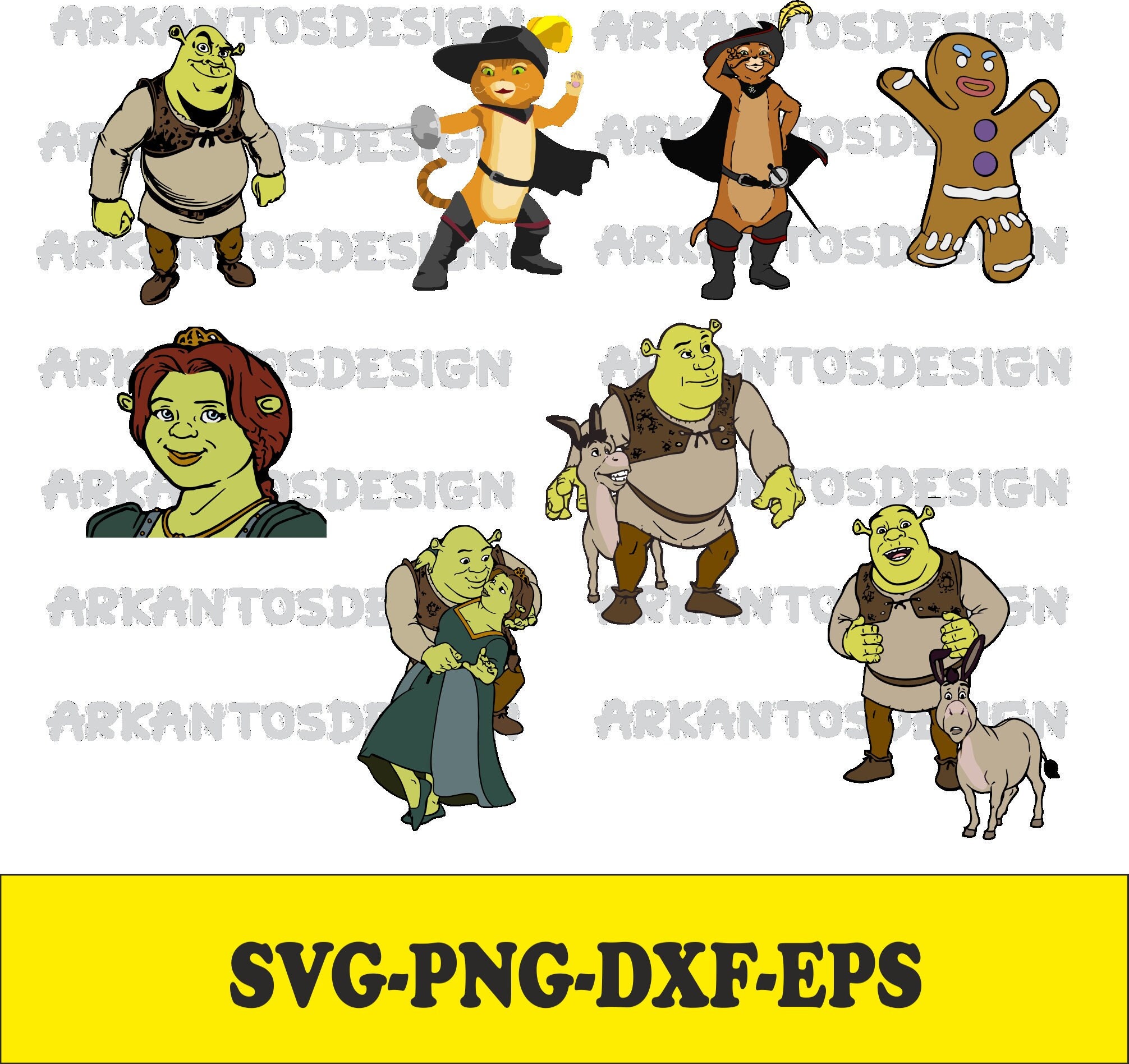 Shrek Eat Work Sleep SVG Shrek PNG Download Cricut & 