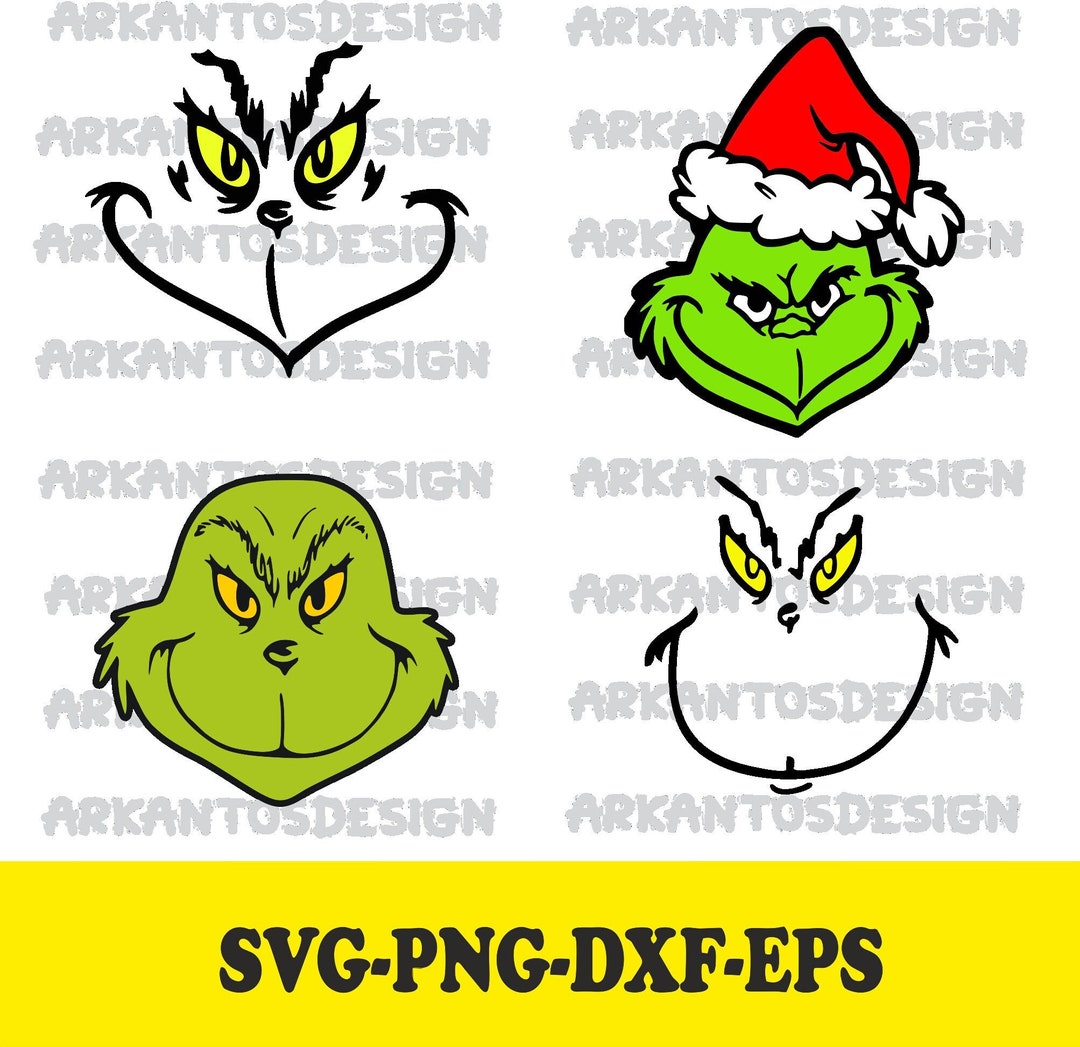 Smiling Grinch Face / Grinch Bundle / Grinch Cut File / Christmas