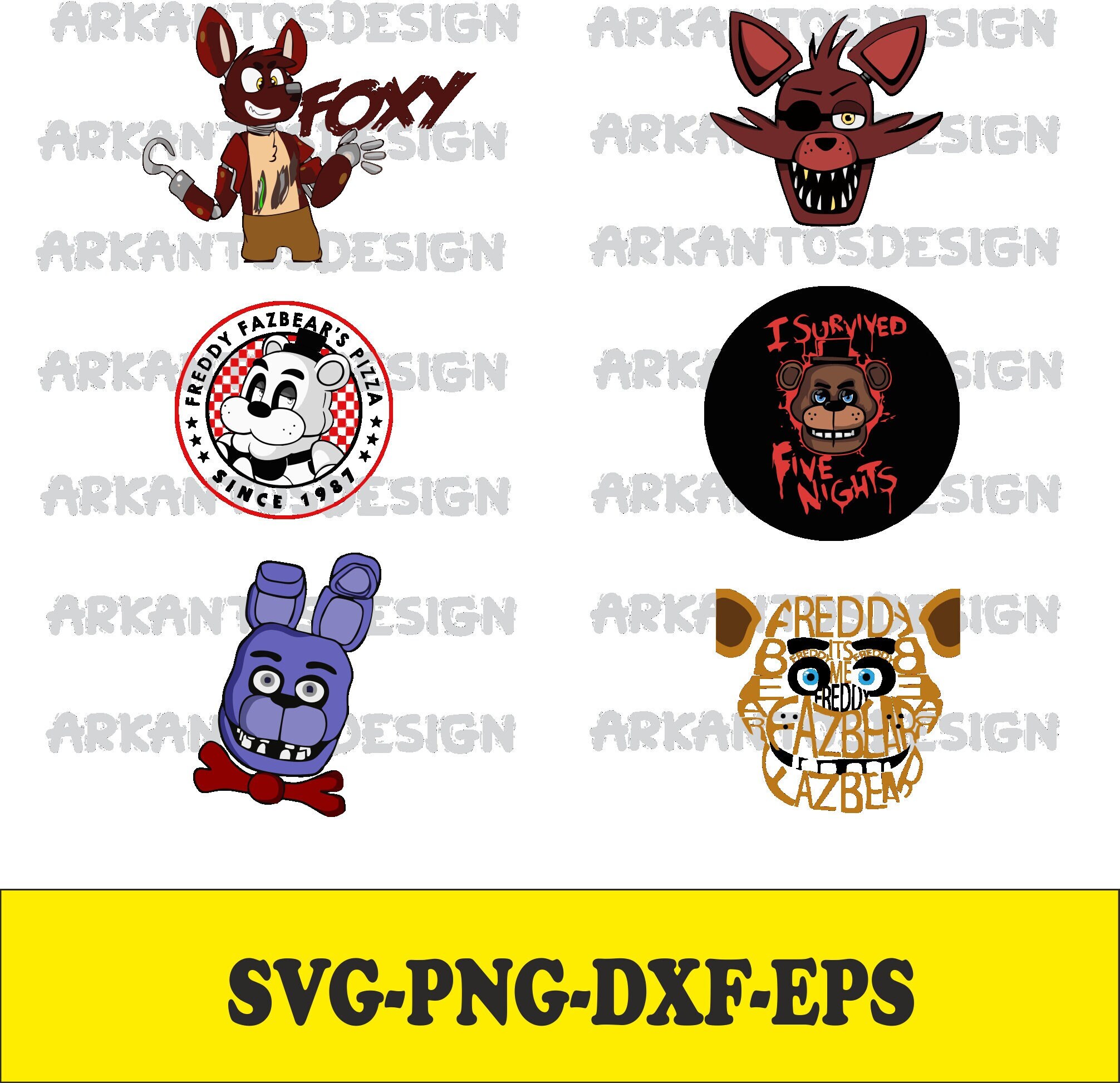 Freddy Fazbear Fnaf SVG / DXF / PNG File Cutting File for -  Denmark