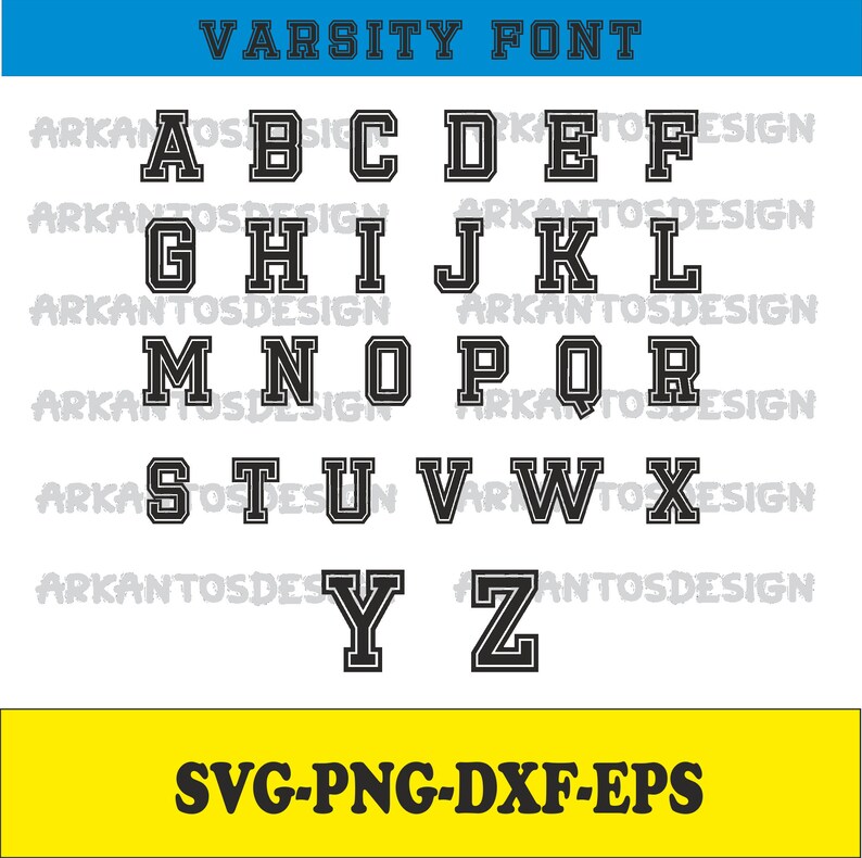 Varsity Font SVG Jersey Font Svg Sports SVG Alphabet - Etsy