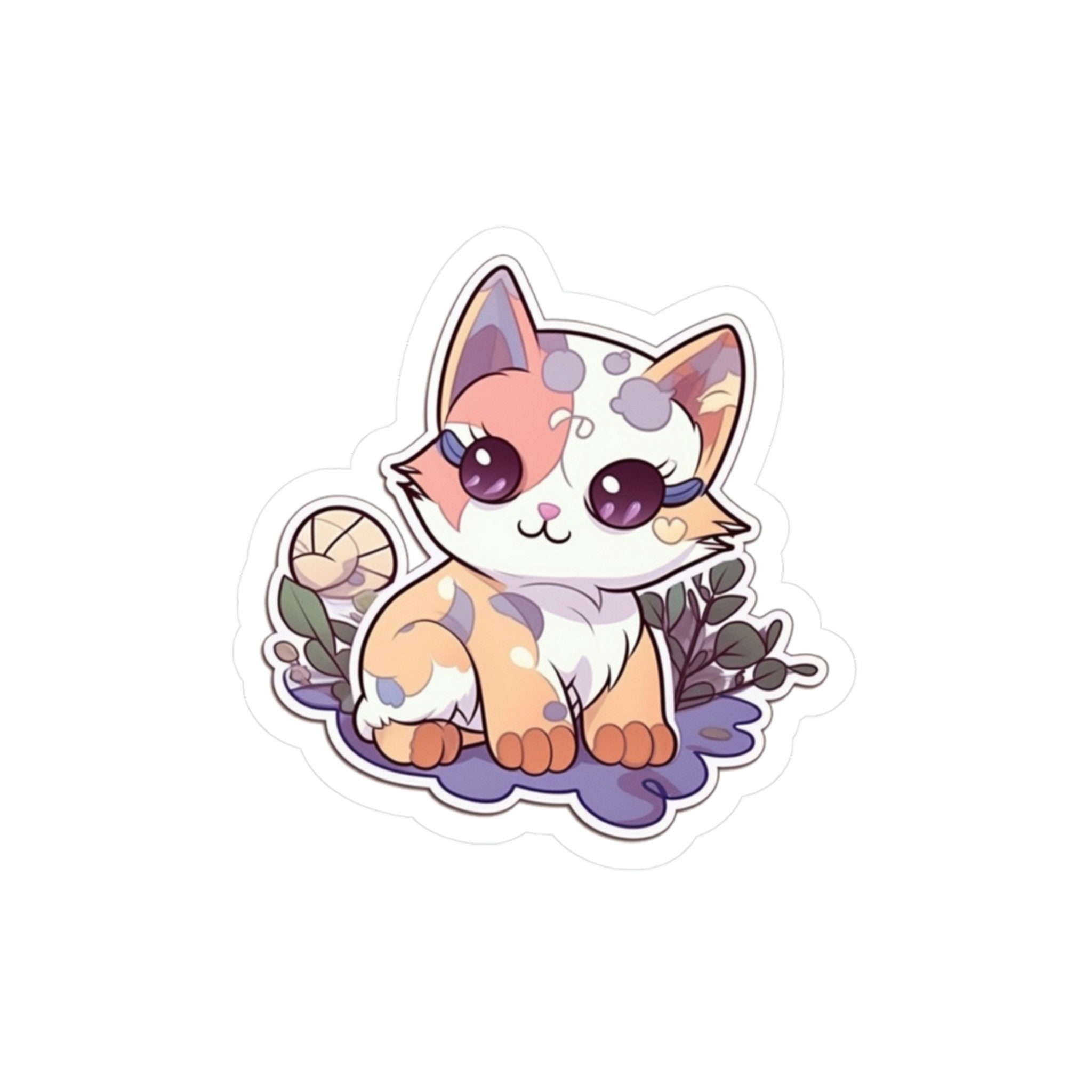 Kawaii Cat Vinyl Sticker, Waterproof Sticker, Cat Sticker, Laptop ...
