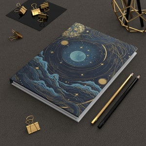 Astrological Celestial Moon Hardcover Journal Matte || Alchemical Journal l| Spiritual Journal || Aesthetic Hardcover Journal