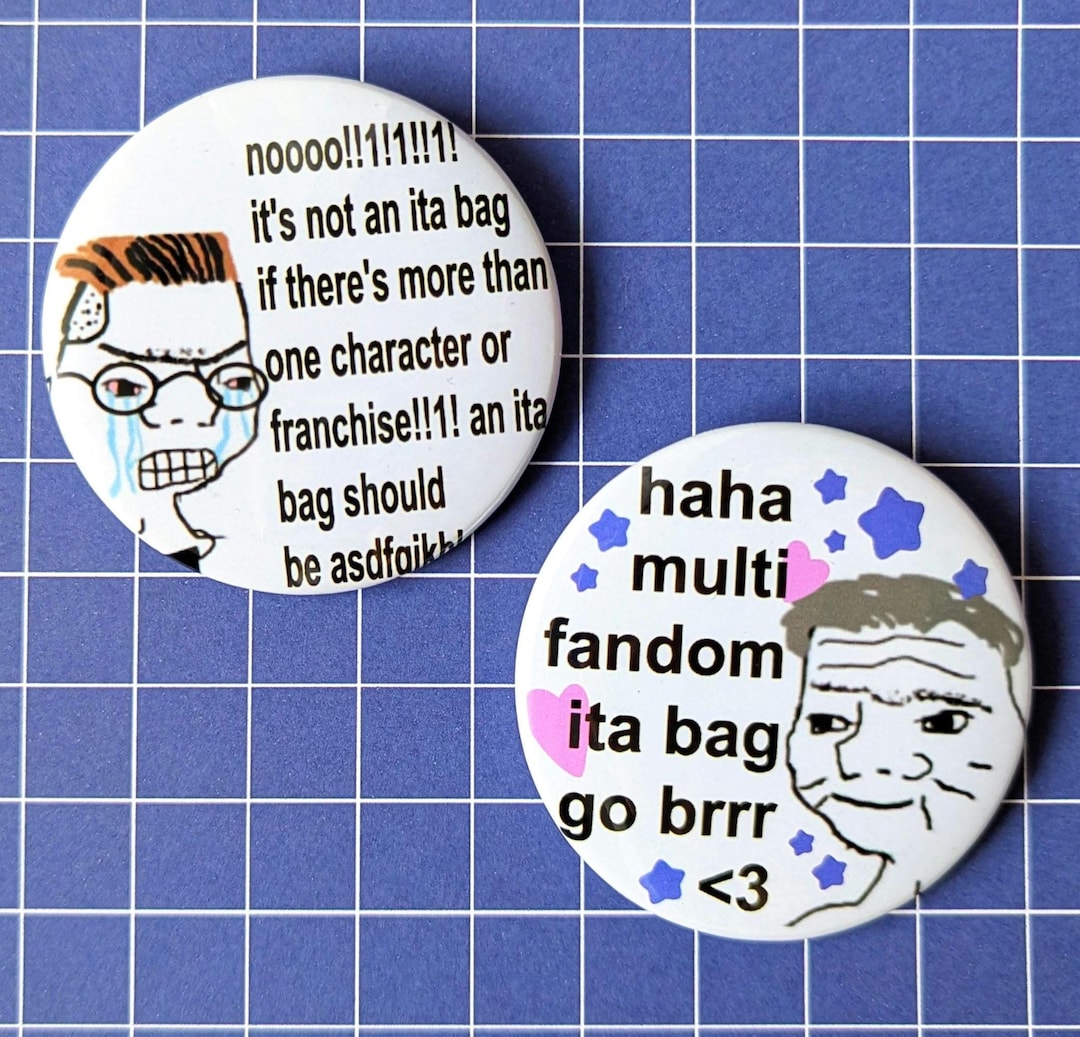 Haha Multi Fandom Ita Bag Go Brrr Meme Badge - Etsy New Zealand