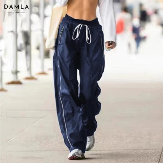 Women Blue Sweatpants Nike Trendy Loose Wide Leg Hippie - Etsy