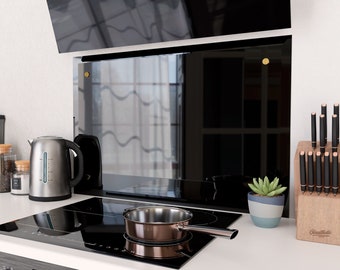 Modern Solid Glass Kitchen Backsplash, Behind the Stove or Bathroom Single Back  Splash Tile Panel, DIY Easy to Install Kitchen Decor 
