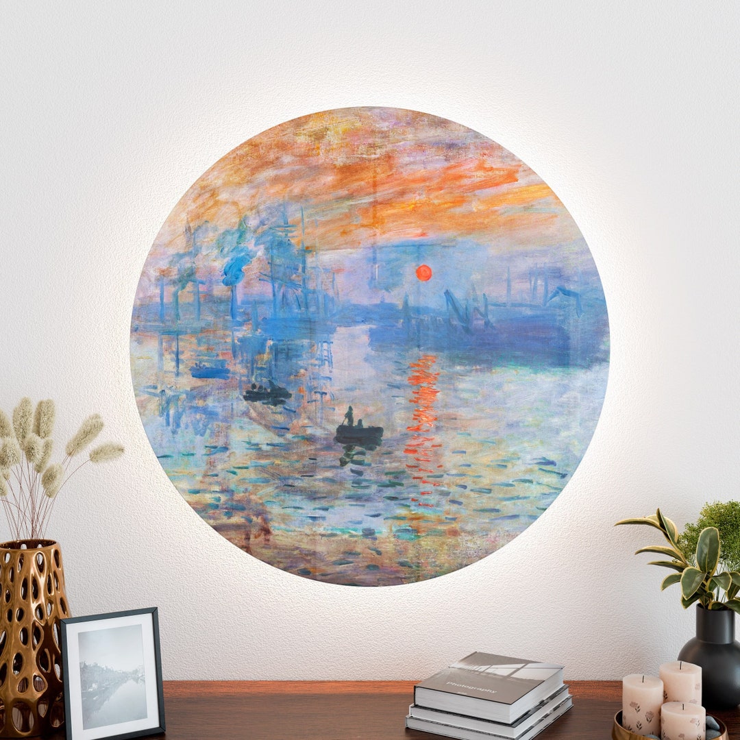 Large Circular LED Glass Wall Art, Round Wall Hanging Decoration