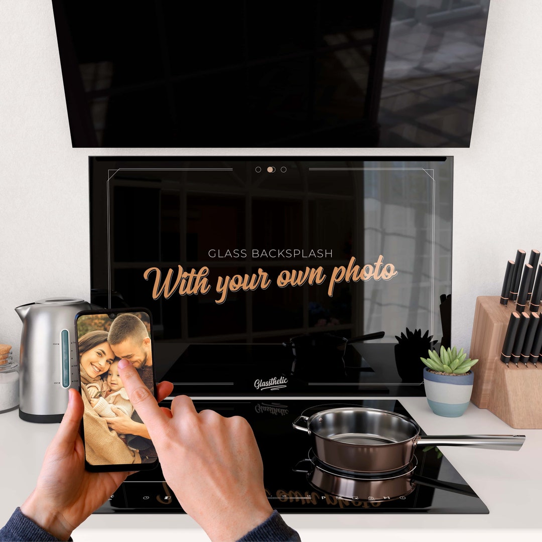 Personalized Backsplash for Kitchen, Custom Photo Glass Splashback