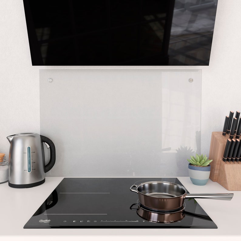 Clear Glass Backsplash Stove Splashback Kitchen Wall Panel - Etsy UK