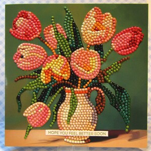 Gezondheid, ik hoop dat je je snel beter voelt, Diamond Painting Card