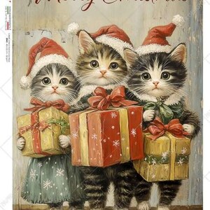 Paper Designer, Rice Paper Sweet Christmas Cats