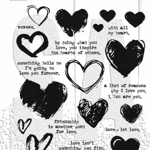 Stampers Anonymous, Love Notes Tim Holtz Cling Stamps
