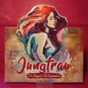 Sternzeichen Jungfrau, Karte, Diamond Painting incl. Umschlag