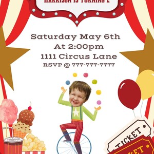 Circus Party Invitation- Customizable