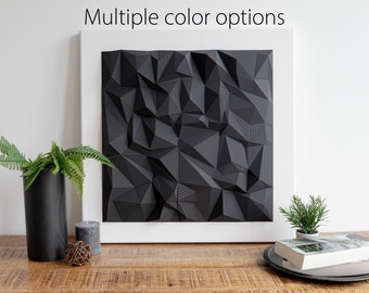 Contemporary Geometric Wall Art Sculpture "Polygonal Sky", Multiple Colors Available | 60x60cm