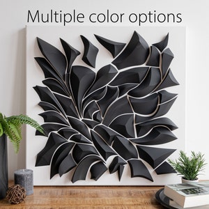 Dimensional Contemporary Wall Art Sculpture &quot;Abstract Hedge&quot;, Multiple Colors Available | 40x40cm