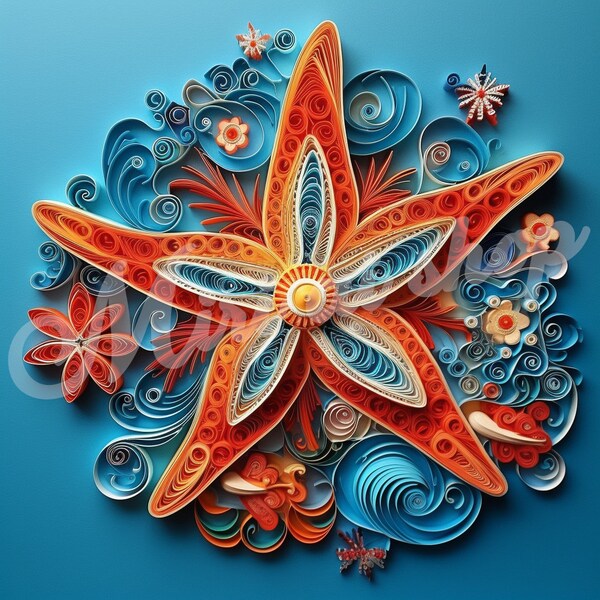 Ocean Quilling Etsy
