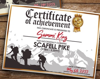 I Climbed Scafell Pike Certificate - Digital Download