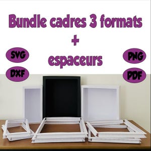 Bundle modèles de cadres en papier découpé et espaceurs de light box shadow box, svg cadres, astuce light box, gabarit shadow box 3D svg