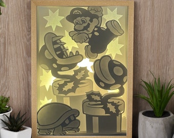 Lightbox mario piranha plant digital file to create a light frame