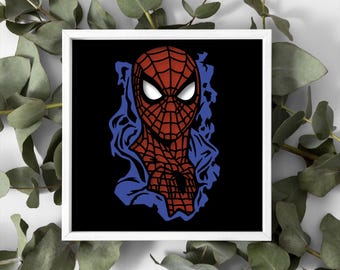 Archivo digital SVG PNG PDF de caja de sombras multicapa 3D de Spiderman, Spiderman SVG, superposición de caja de sombras de Spiderman, SVG multicapa 3D